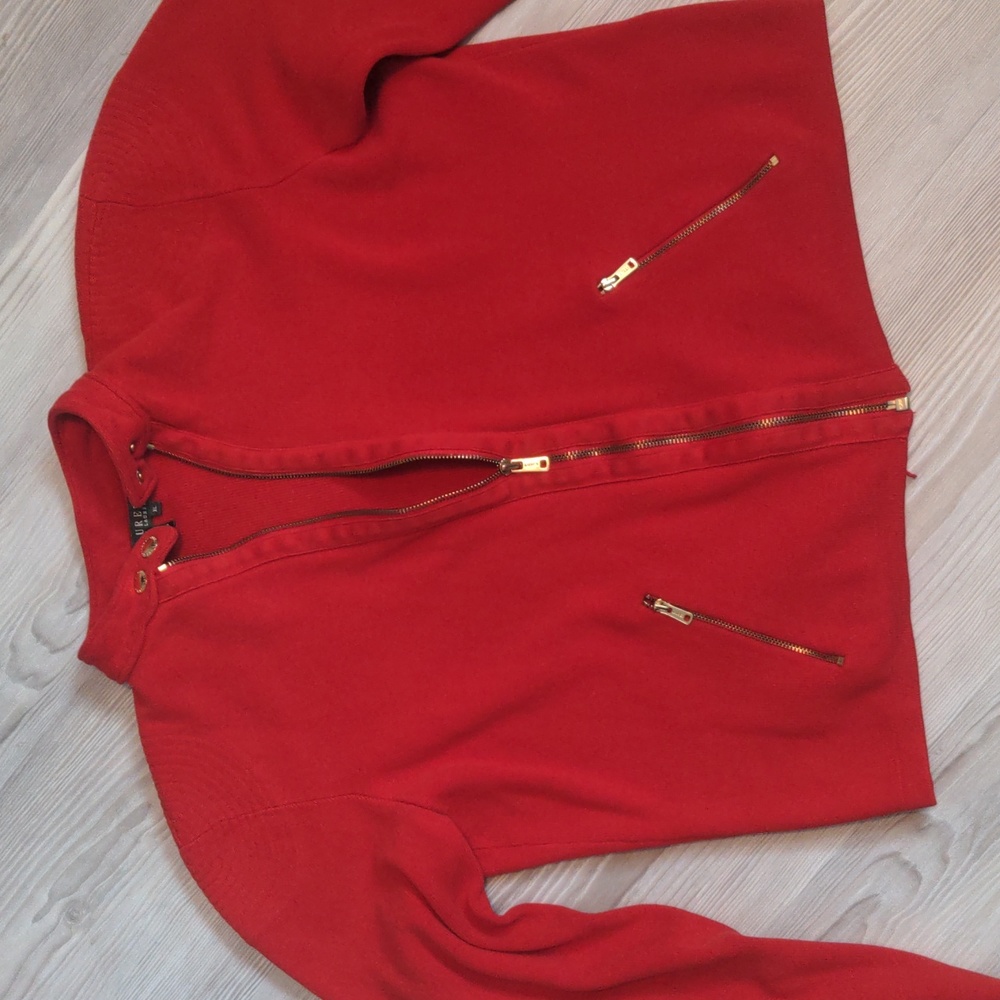 Red Ralph Lauren zip up long sleeve jacket